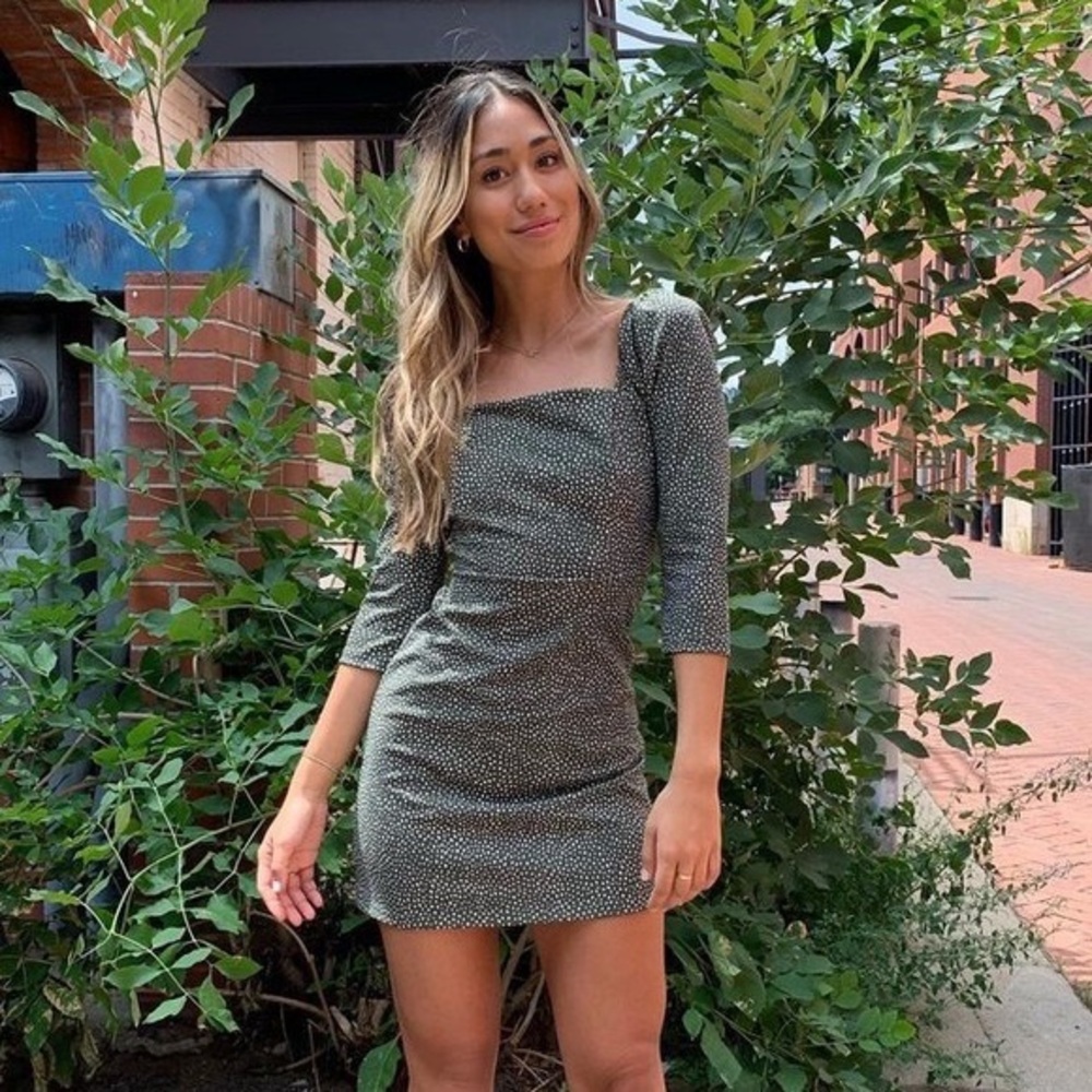 NWOT Women’s Leith XS Forest Green Quarter Sleeve Mini Dress